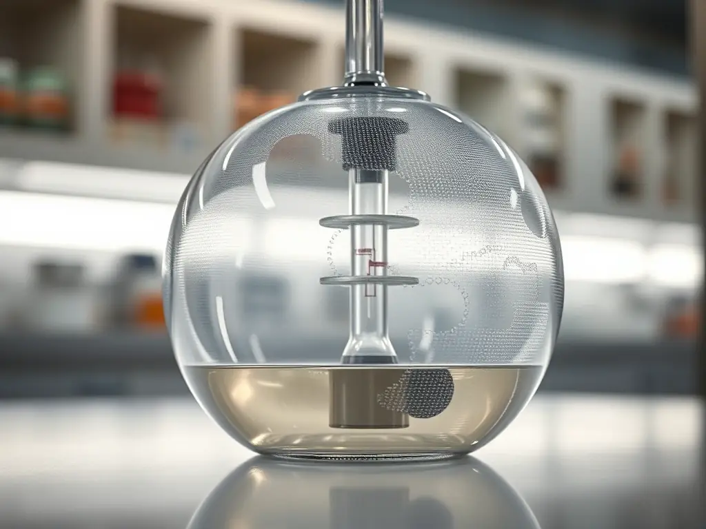 A close-up of a 3D-printed fermentation vessel, highlighting its unique design and the technology behind it. The image should convey innovation and precision.