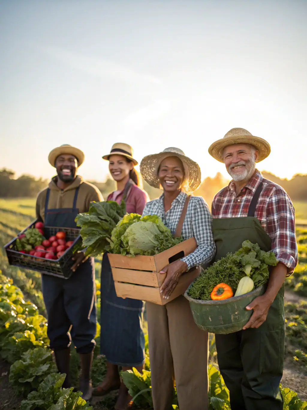 A diverse group of local farmers working in harmony with nature on an Adriatic Harvest™ regenerative farm.