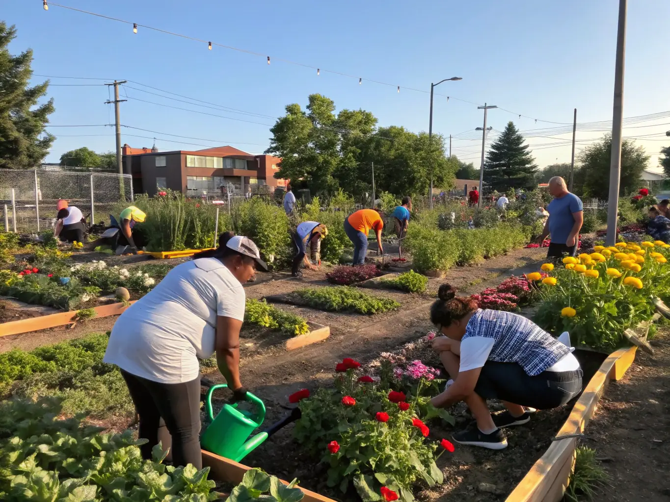 A community garden supported by Adriatic Harvest™, where local residents are learning about sustainable gardening practices and growing their own food.