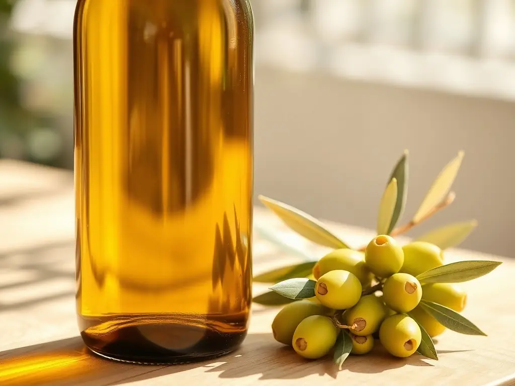 A photograph featuring a bottle of HarvestPress™ Wild Lemon olive oil, emphasizing its vibrant color and zestful aroma, placed next to fresh lemons and olive branches.